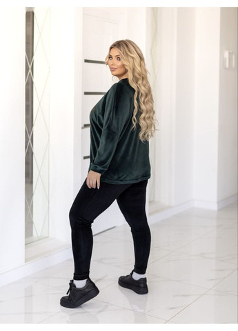 Жіночий велюровий костюм зі стразами та лосинами з утяжкою No Brand (373069329)