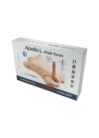 Торс з фалоімітатором на присосці Apollo L Male Torso Caramel Silexd (383114412)