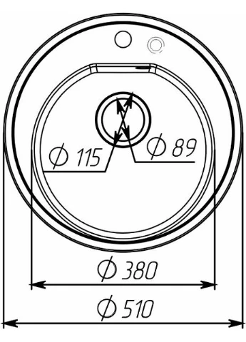 Гранитная мойка для кухни LUNA 510 серая Valeso (358059229)