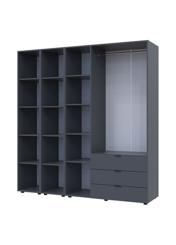 Комплект шаф для одягу Гелар (3 шт.) 192,6х49,5х203,4 см Графіт (DRS-011149) Doros (361998785)