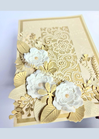 Поздравительная открытка 3D с цветами в стиле "Элит" с надписью под заказ No Brand (324265211)