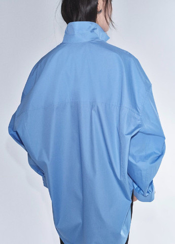 Синяя классическая рубашка однотонная H&M