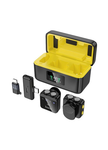 Бездротова мікрофонна система magnetic lavalier wireless digital microphone (iP/Type-C) (6942007645997) Hoco L17 Dual-mic (372676498)