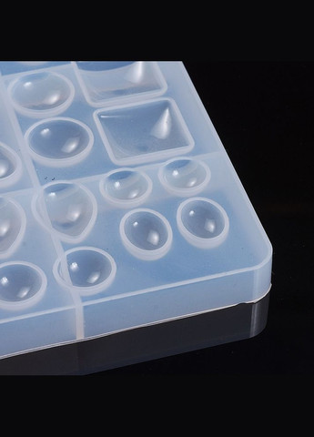 Силіконова форма Молд для різної форми кабошонів підходить під заливку Білий 25.8 см x 16.3 см х 1.5 см Finding (316248307)