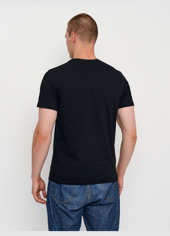 Чорна футболка для чоловіків базова з коротким рукавом Роза