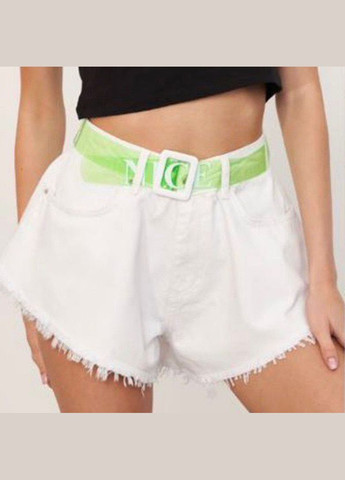 Білі джинсові шорти, із зеленим поясом. Fashion (338196503)
