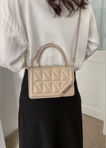 Жіноча сумка 8032 крос-боді бежева No Brand (290665315)