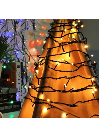 Светодиодная внутренняя комнатная гирлянда нить на елку окно камин с питанием от сети 9 м 100LED (478615-Prob) Теплая белая Unbranded (307425247)