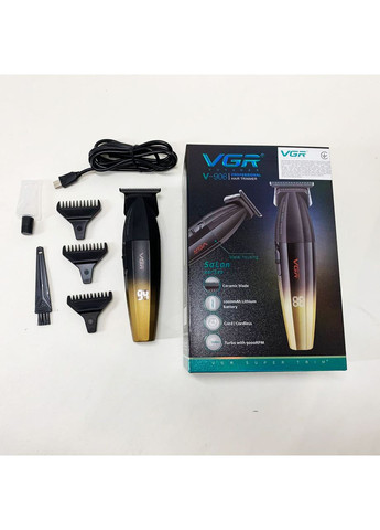 Машинка для стрижки волосся V-906 тример для окантовки та стрижки бороди. Колір: жовтий VGR (364664558)