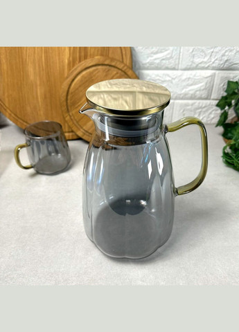 Высокий стеклянный чайник для плиты 2 л Дымка Roko No Brand (303213219)