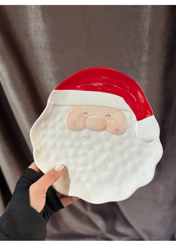 Тарілка сервірувальна новорічна Santa Claus порцелянова 21х21.5 см CR-1-32 Yiwu (365290965)