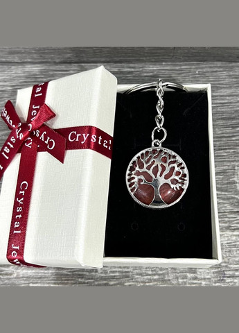 Кулон с натуральным камнем кварц в оправе «Древо жизни» на брелке в подарочной коробочке Овен (331291923)