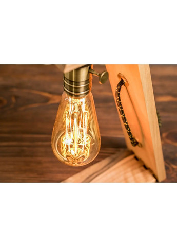 Деревянная настольная ретро лампа с натуральным деревом в стиле лофт Handmade EW-16 (366666032)