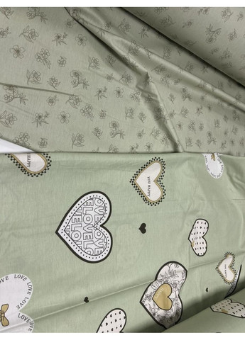 Постельное белье с резинкой Фисташковое счастье, сатин Семейный размер, наволочки 70/70 No Brand (364220130)