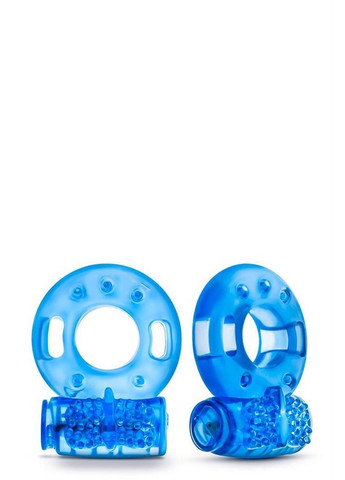 Набор виброэрекционных колец Stay Hard 2 шт, голубые, 3.8 см Blush (297396936)