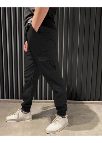 Черные повседневный, кэжуал демисезонные джоггеры брюки No Brand