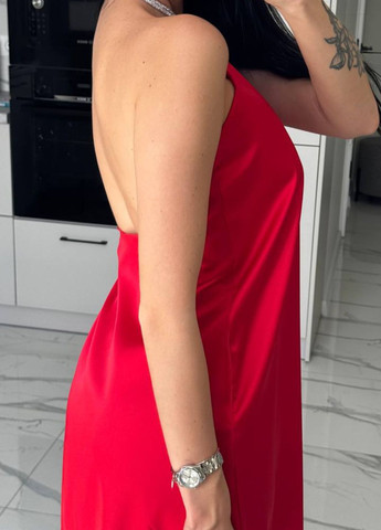 Червона вечірня вишукана легка літня вечірня міні сукня без рукавів зі шнурком зі стразів Tik-Tak однотонна