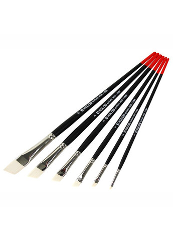 Кисть синтетика угловая Milk 1108A №1 длинная ручка Kolos (362582963)