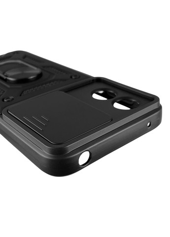 Чохол для G Play 4G (2024) броньований з кільцем зі шторкою на камеру на моторола г плей чорний rg1 Motorola (366023112)