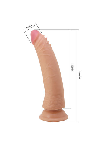 Фалоімітатор реалістичний, гнучкий Kable з рухомою шкірою, тілесний, 21 х 3.7 см Pretty Love (361670500)