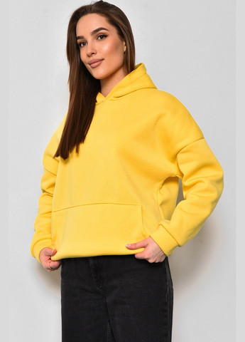 Худі жіноче на флісі жовтого кольору Let's Shop (280199048)