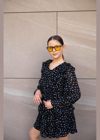 Чорна сукня крістал синя квітка IRmAS (326766656)