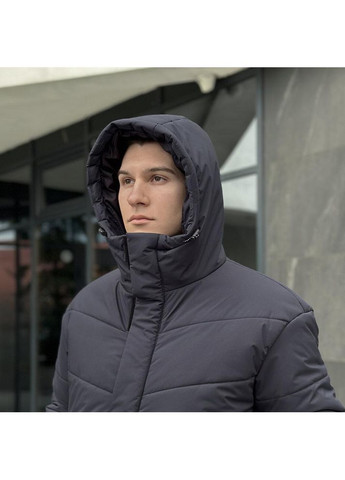 Графитовая зимняя удлиненная комфортная зимняя куртка Vakko