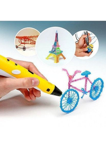 3D ручка фиолетовая с комплектом PLA пластика 20 цветов 100 метров +трафареты 3dpen (365876357)