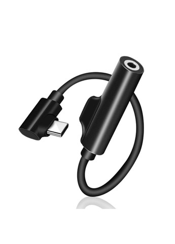 Переходник сплиттер 2 в 1 USB-C Type C в 3.5mm Jack AUX Audio адаптер для зарядки и прослушивания музыки black China (366874366)