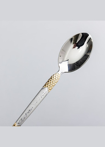 Набор чайных ложек из нержавеющей стали 6 штук серебро с позолотой Yiwu (325449578)