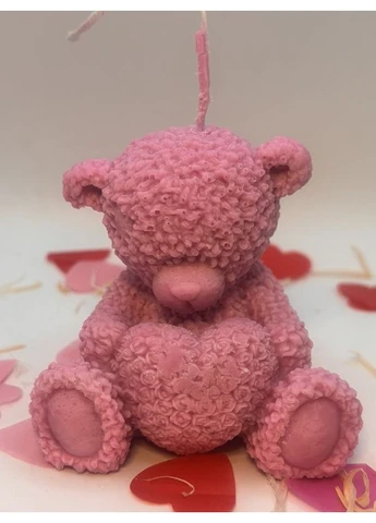 Свеча «Мишка с сердцем» в коробке, No Brand (393272267)