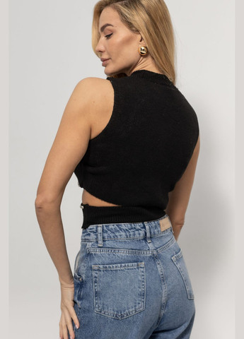 Вязаная жилетка с разрезом на талии - серый Lurex (317233710)