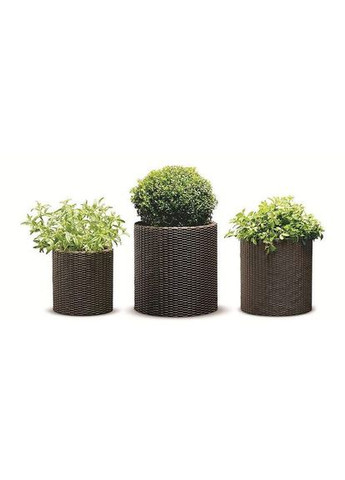 Вазон Cylinder Planter S 7 л коричневий Keter (316623127)