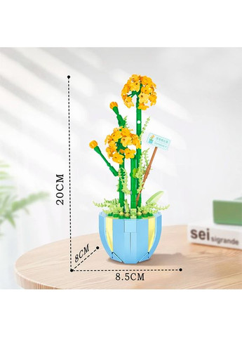 3D конструктор набір будівельних блоків 2086 квітковий конструктор Каланхое 329 деталей YZ (362456082)