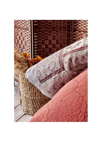 Набор постельного белья с покрывалом + плед Maryam bordo 2020-1 бордовый евро Karaca Home (285778719)