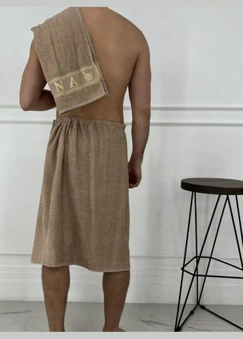 Набор в сауну для чоловіків 70х150 Капучино (П4К-am-mahra-m-002-2) No Brand світло-бежевий