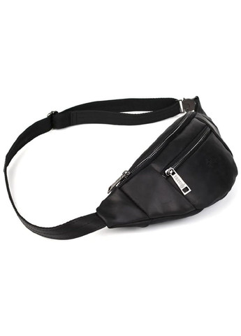 Сумка поясна бананка жіноча з натуральної шкіри середня Чорний 38369 TARWA (352165954)