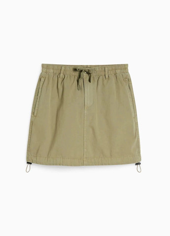 Оливковая (хаки) кэжуал однотонная юбка из хлопка C&A