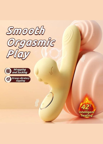 Жіночий смарт вібратор кролик з подвійною стимуляцією жовтий No Brand (339092248)