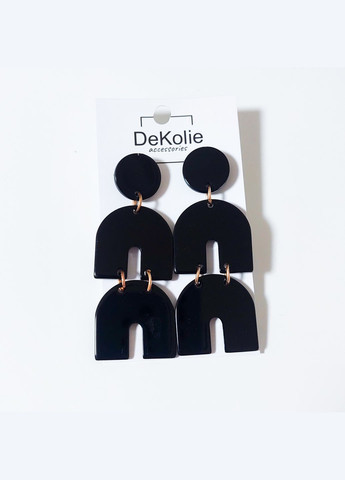 Сережки висячі з акрилу MK0861-1 чорні DeKolie (322318958)
