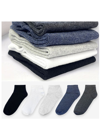 Комбинированные набор носков 5 пар, ассорти, короткие, 39-42 Rovix однотонные (298358677)