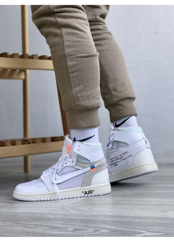 Бежеві Осінні кросівки чоловічі nike air jordan 1 high python найк аір джордан No Brand