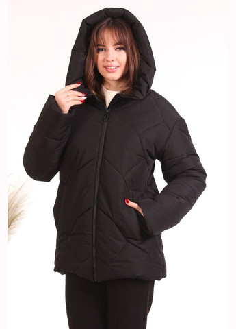Чорна куртка тепла жіноча 050 плащівка чорна Актуаль