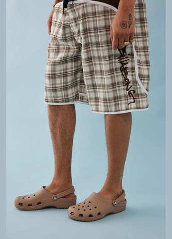 Коричневые мужские кроксы классик клог латте clog latte Crocs