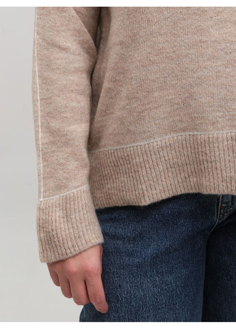 Бежевый зимний свитер женский бежевый пуловер Karon Вільна