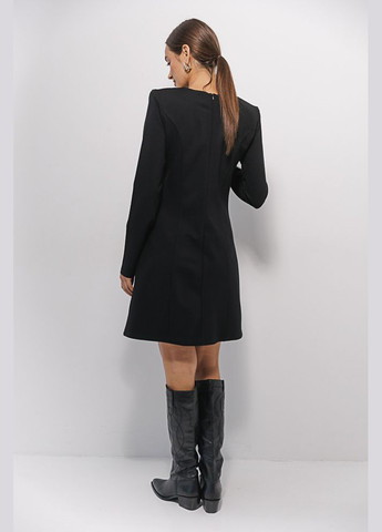 Чорна коротка трикотажна сукня з кишенями бежева Arjen