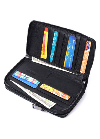 Стильний чоловічий клатч на два відділення із натуральної шкіри 22700 Чорний st leather (298111827)