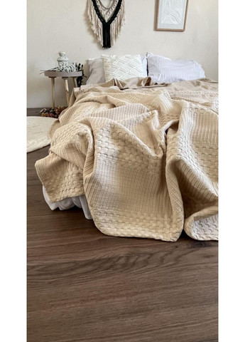 Покривало Марокко вафельне бавовняне бежевого кольору ZEINTEX Плед\Покривало (315346957)