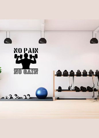 Вінілова інтер'єрна декор на стіну (шпалери, фарбу) про Спорт "No pain No Gain" з Оракалу Кавун наклейка (316189703)