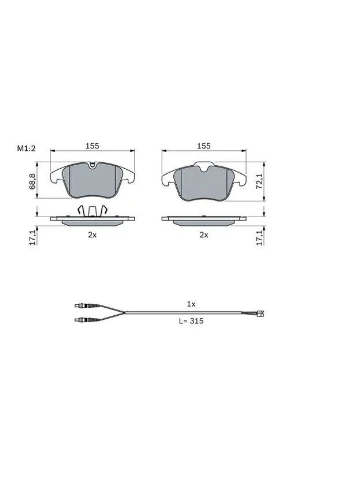 Гальмівні колодки дискові Bosch (390295162)